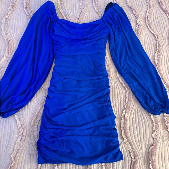 Blue Ruched Dress - Picture 1 of 1